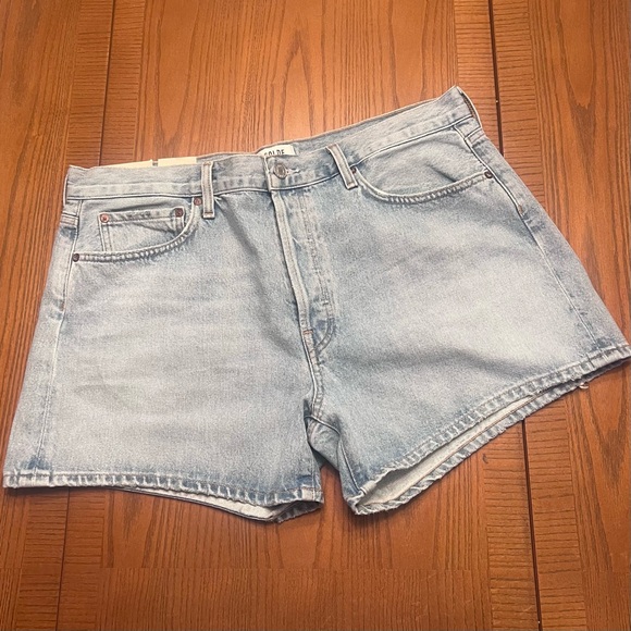 AGOLDE Parker Loose Fit‎ High Rise Vintage Long Denim Shorts in Twister Size 32 - Picture 9 of 16